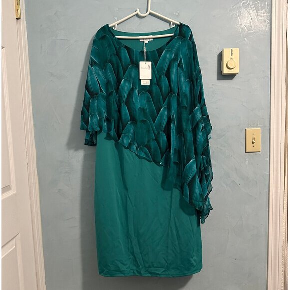 Kim Curvy Cocktail with‎ Chiffon Overlay Dress Sz 24W - Picture 3 of 12